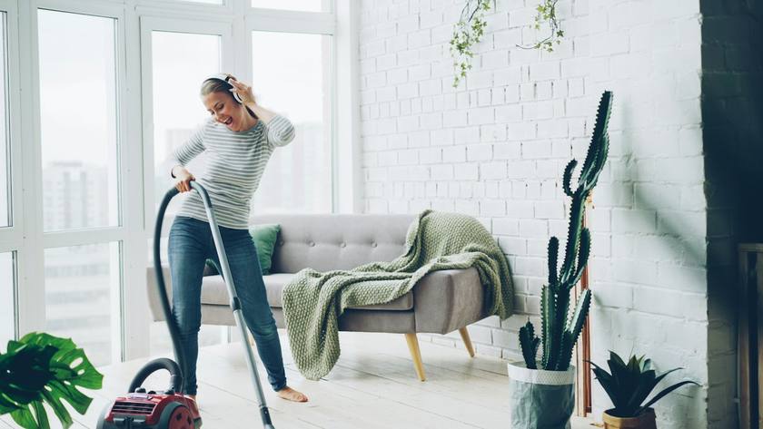 Cleaner on the job
