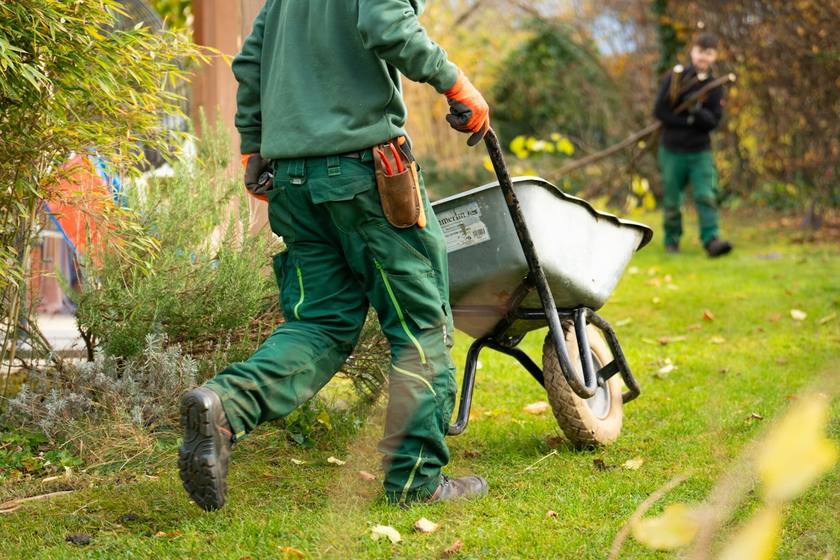 Landscaper on the job