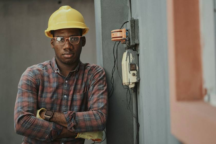 Electrician on the job