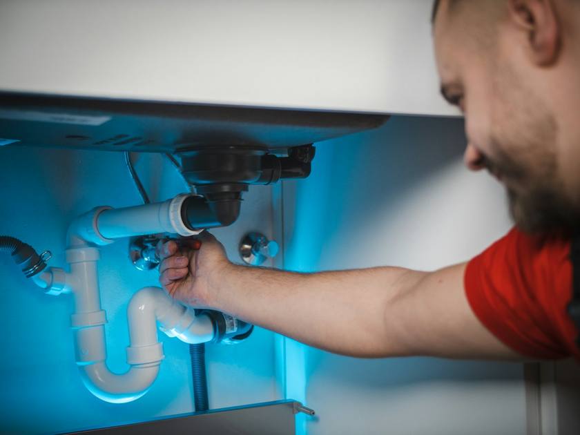 Plumber at work